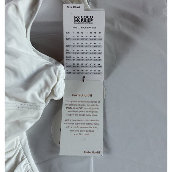 NWT Contours Coco Reef White One-Piece Swimsuit Underwire Ruching Design 12/36C - Picture 3 of 14
